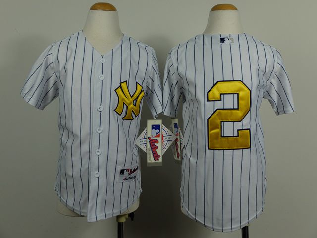 Youth New York Yankees 2 Jeter White MLB Jerseys